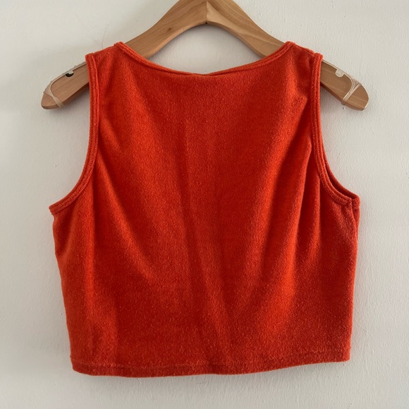 LA Hearts Blood Orange Retro Terry Cloth Crop Top Sz S - Picture 3 of 3